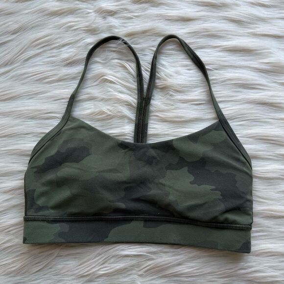 Lululemon Flow Y Bra Nulu *Light Support in Heritage 365 Camo Green Twill Multi - Picture 6 of 8